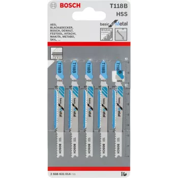 Pjūklo geležtė Bosch T 118 B greitaeigis plienas HSS 5 vnt.