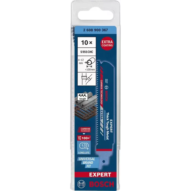 Bosch 2 608 900 367 siaurapjūklio / frizinio pjūklo / atatrankinio pjūklo geležtė Sabre pjūklo geležtė Karbidas 10 vnt.