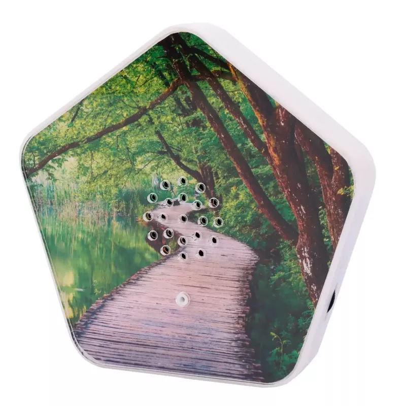Garso aparatas Olympia Sounds of Nature, baltas, kompaktiški matmenys 135×30×130 mm