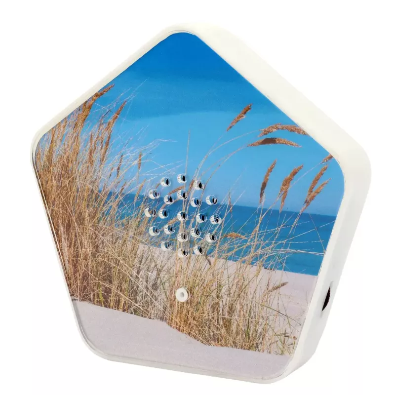 Garso aparatas Olympia Sounds of Nature, baltas, kompaktiški matmenys 135×30×130 mm