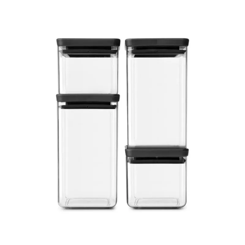 Kvadratinis plastikinis stiklainis Brabantia Tasty+