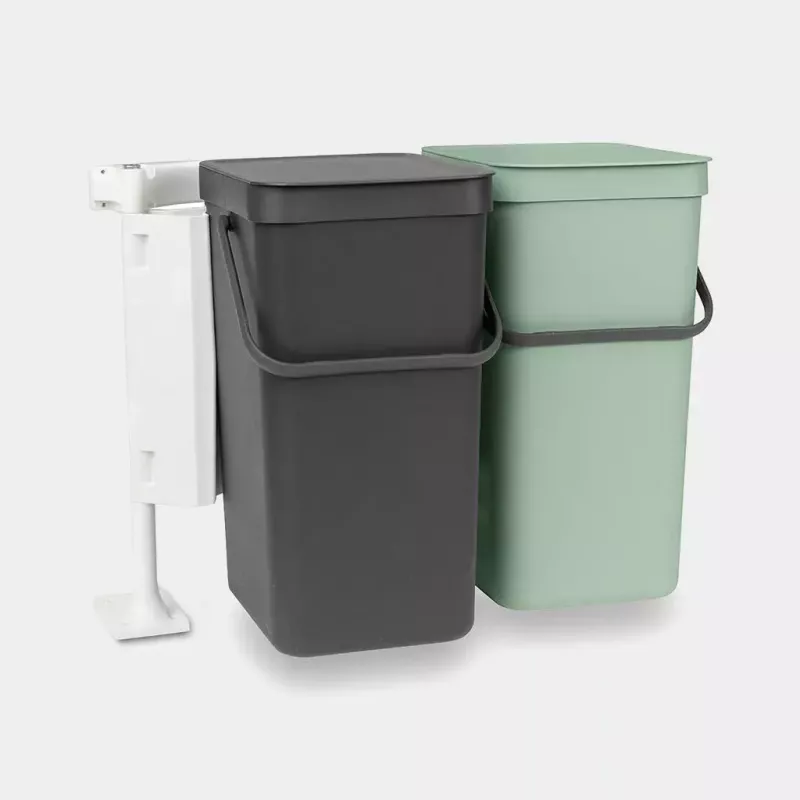 Brabantia Sort & Go stačiakampis plastikinis žalias pilkas plotis 520 mm gylis 370 mm aukštis 430 mm