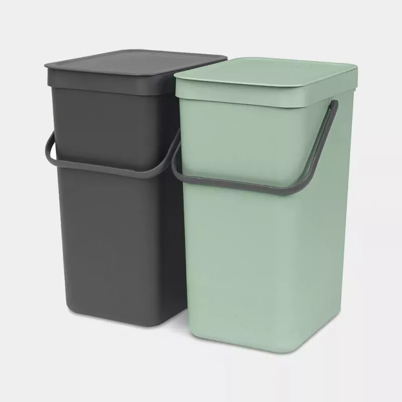 Brabantia Sort & Go stačiakampis plastikinis žalias pilkas plotis 520 mm gylis 370 mm aukštis 430 mm