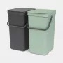 Brabantia Sort & Go stačiakampis plastikinis žalias pilkas plotis 520 mm gylis 370 mm aukštis 430 mm