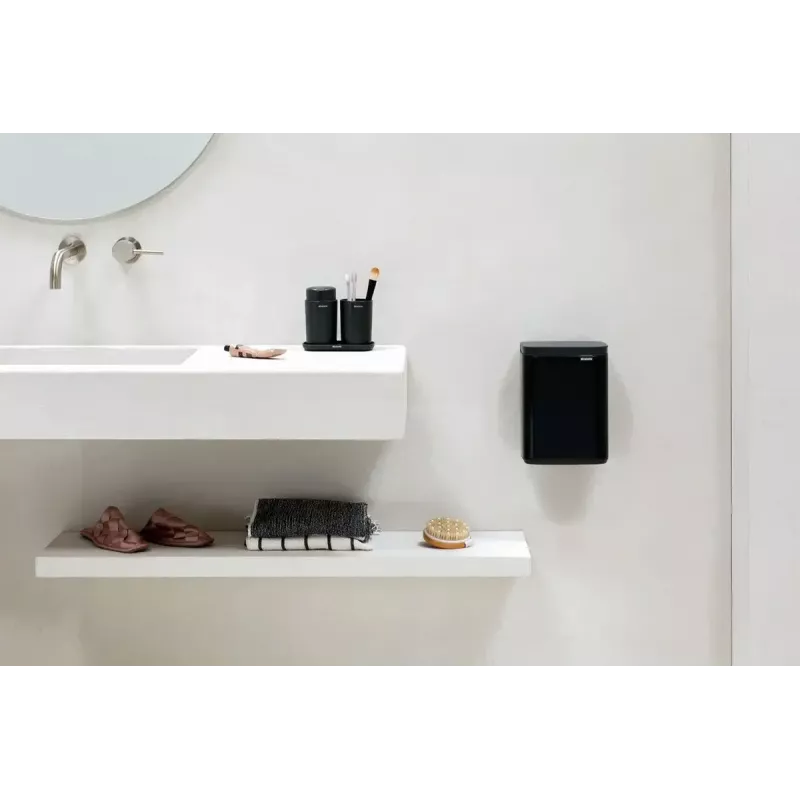 Atliekų dėžė Brabantia Bo 4 L stačiakampė, plieninis korpusas, juoda, 200×172×272 mm