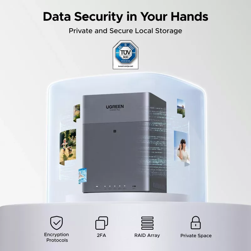 UGREEN NAS DH4300 Plus 4-jungtys 120TB su 2.5GbE ir USB-C