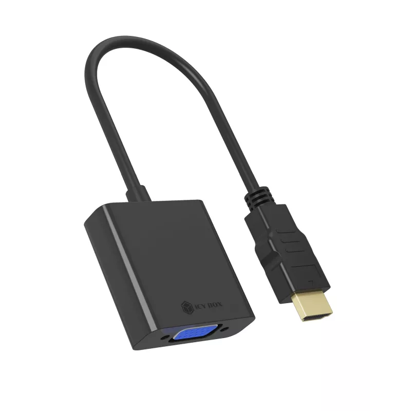 HDMI į VGA adapteris icybox IB-AC502a — HDMI A (kištukas) į VGA (lizdas) adapterį