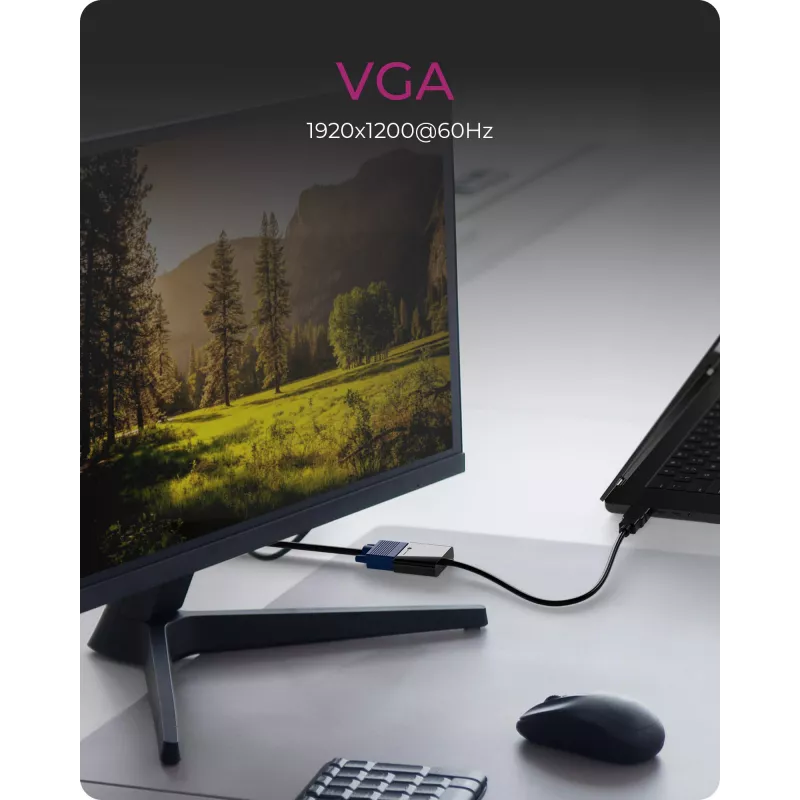 HDMI į VGA adapteris icybox IB-AC502a — HDMI A (kištukas) į VGA (lizdas) adapterį