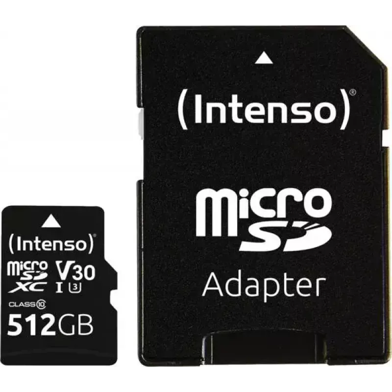 MicroSDXC atminties kortelė Intenso 512 GB UHS-I 10 klasė 3433493