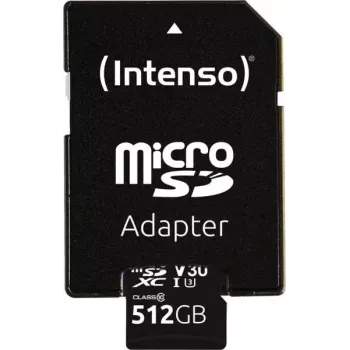 MicroSDXC atminties kortelė Intenso 512 GB UHS-I 10 klasė 3433493