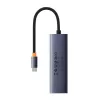 Baseus 4in1 Hub UltraJoy USB-C į USB 3.0 pilkas laidas