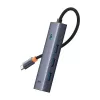 Baseus 4in1 Hub UltraJoy USB-C į USB 3.0 pilkas laidas