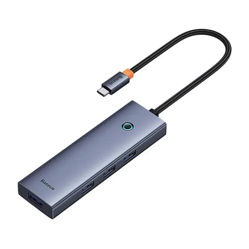 Baseus 4in1 Hub UltraJoy USB-C į USB 3.0 pilkas laidas