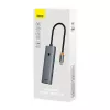 Baseus 4in1 Hub UltraJoy USB-C į USB 3.0 pilkas laidas