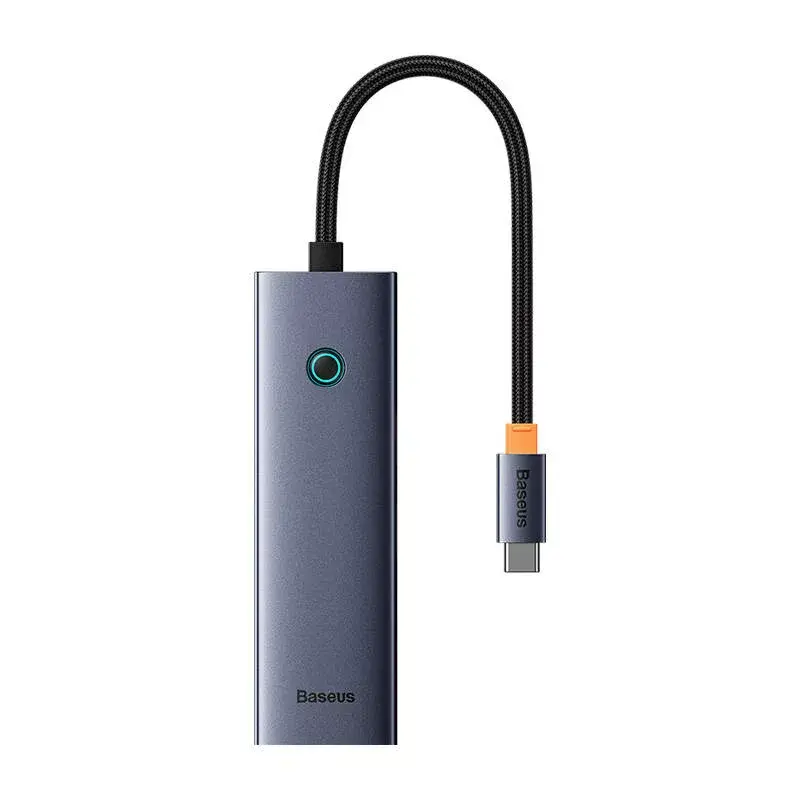 Baseus 4in1 Hub UltraJoy USB-C į USB 3.0 pilkas laidas