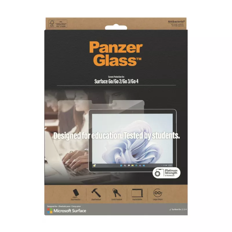 Ekrano apsauga PanzerGlass Microsoft Surface Go 4 10 colių skaidrus grūdintas stiklas