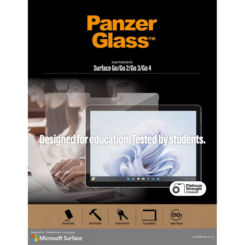 Ekrano apsauga PanzerGlass Microsoft Surface Go 4 10 colių skaidrus grūdintas stiklas