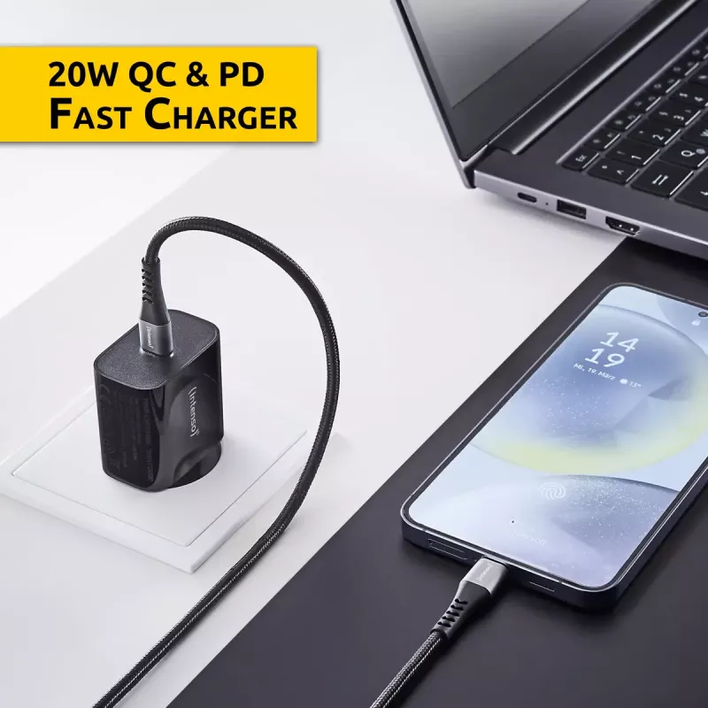 Maitinimo adapteris Intenso W20C 20W USB-C juodas