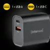 Maitinimo adapteris Intenso W30AC 30W USB-A USB-C Juodas