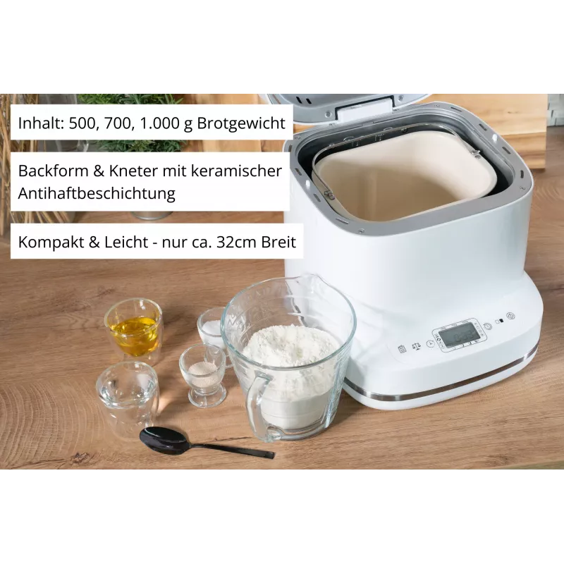 Duonkepė Unold Esge Backmeister Bernd 68120 — 550 W, maks. kepalas 1 kg, balta, plastikinis korpusas