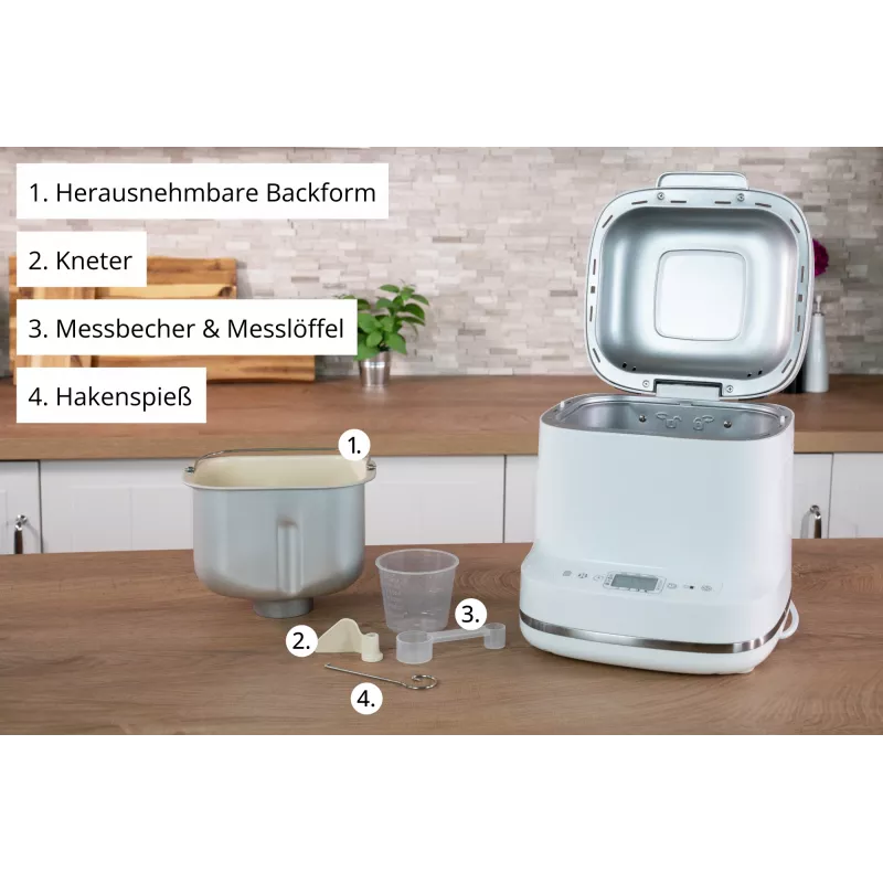 Duonkepė Unold Esge Backmeister Bernd 68120 — 550 W, maks. kepalas 1 kg, balta, plastikinis korpusas