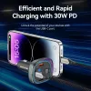 Automobilinis kroviklis Vention 3 prievadų USB (USB-C + 2× USB-A) 30W/18W/5W juodas