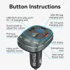 Automobilinis kroviklis Vention 3 prievadų USB (USB-C + 2× USB-A) 30W/18W/5W juodas
