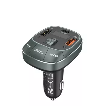 Automobilinis kroviklis Vention 3 prievadų USB (USB-C + 2× USB-A) 30W/18W/5W juodas