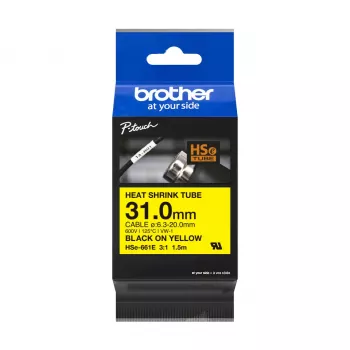 Spausdintuvo juostelė Brother HSe-661E juoda 3,1 cm x 1,5 m