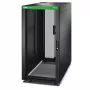 APC Easy Rack, 24U, juoda, su stogu, ratukais, kojelėmis, 4 laikikliais ir šoninėmis plokštėmis, be dugno, 1198A x 600P x 1200G mm
