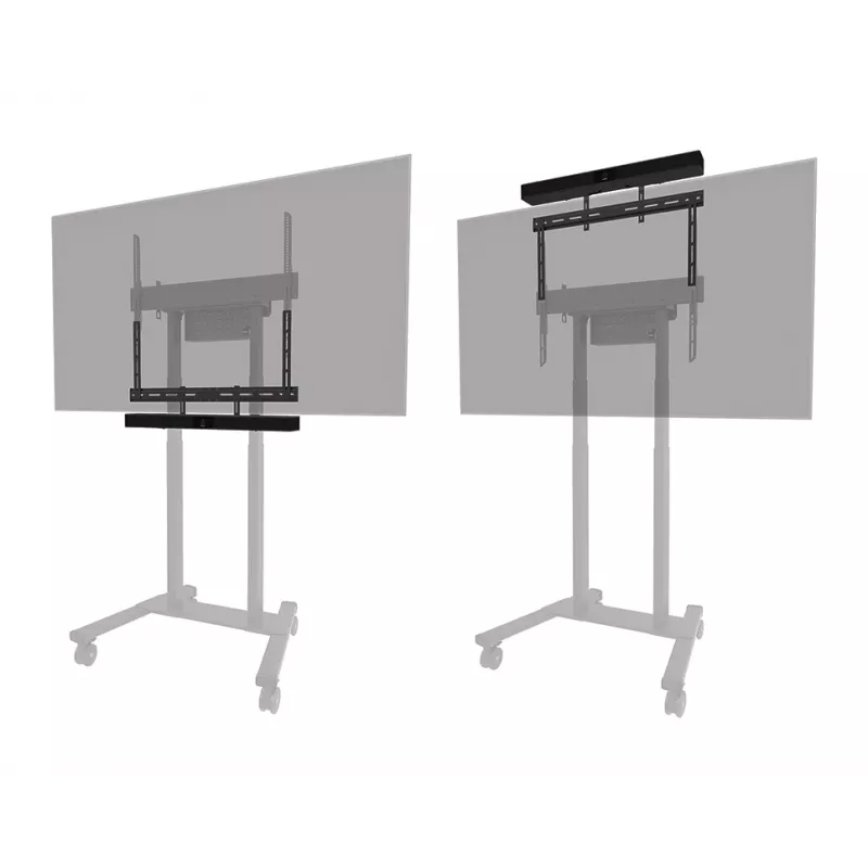 Videobar laikiklis Neomounts AV30-500BL 43–110 colių ekranams — VESA iki 600×400, maks. 10 kg, plotis 900 mm