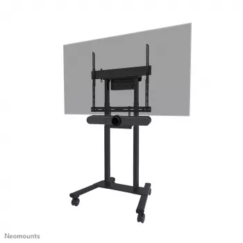 Videobar ir nešiojamojo kompiuterio lentynos rinkinys Neomounts AV60-500BL 43–110 colių ekranams, VESA iki 600x400, maks. apkrova 8 kg, plotis 900 mm