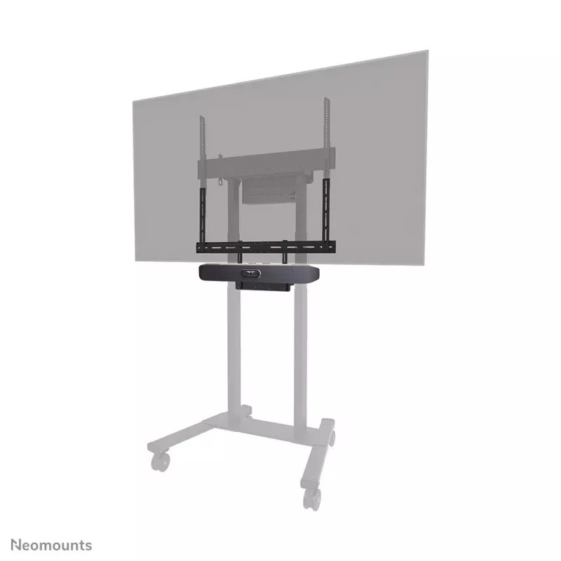 Videobar ir nešiojamojo kompiuterio lentynos rinkinys Neomounts AV60-500BL 43–110 colių ekranams, VESA iki 600x400, maks. apkrova 8 kg, plotis 900 mm