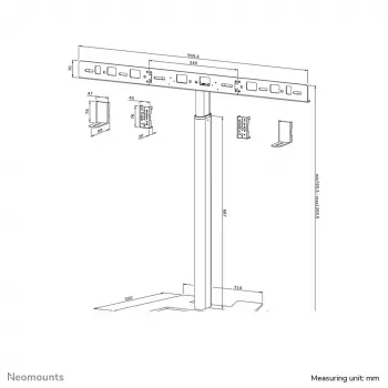 Neomounts AV80-500BL videobarų grindų stovas - VESA - iki 10 kg - universalus