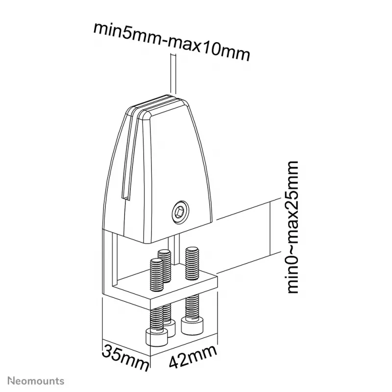Neomounts NS-CLMP25Juoda stalo spaustukų rinkinys (2 vnt.) – maks. 5 kg
