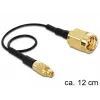 Koaksialinis laidas DeLOCK 88471 0,12 m MMCX SMA auksinis juodas