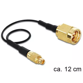 Koaksialinis laidas DeLOCK 88471 0,12 m MMCX SMA auksinis juodas