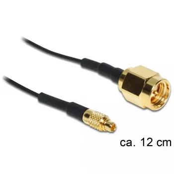 Koaksialinis laidas DeLOCK 88471 0,12 m MMCX SMA auksinis juodas