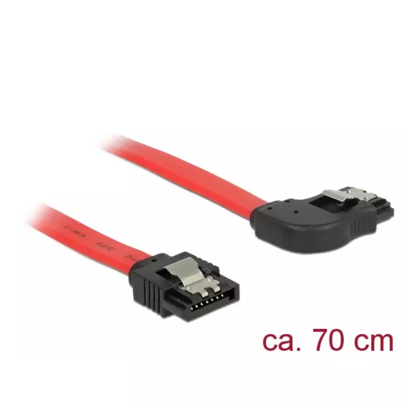 SATA laidas DeLOCK 83970 0,7 m SATA 7 kontaktų juodas raudonas
