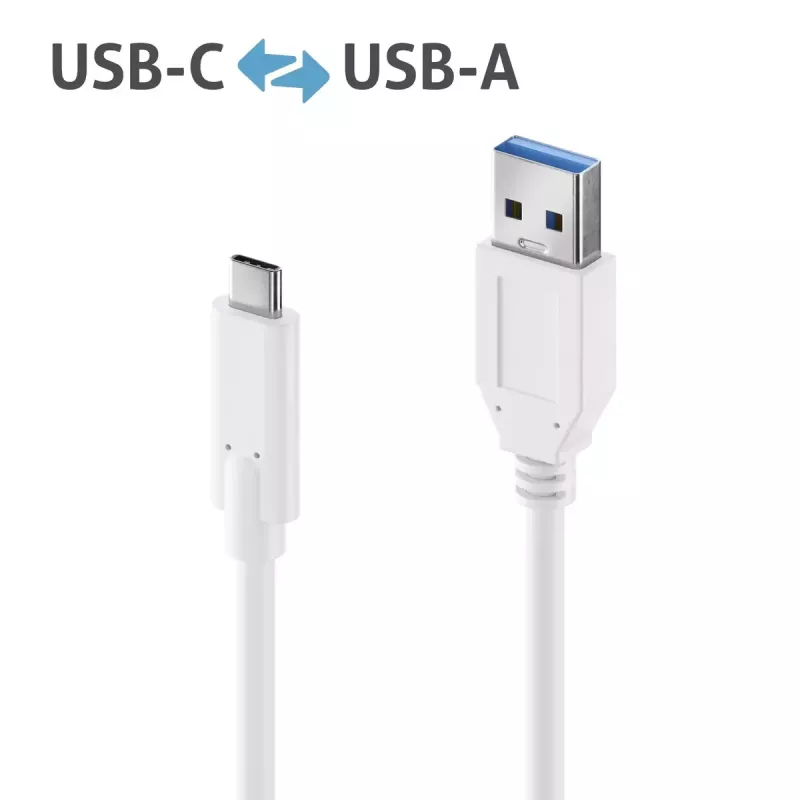 USB laidas PureLink IS2610-010 USB 3.2 Gen 2 1m USB C USB A Baltas