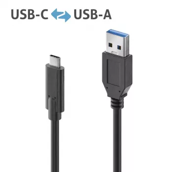 USB laidas PureLink IS2611-010 USB 3.2 Gen 2 1m USB C USB A Juoda