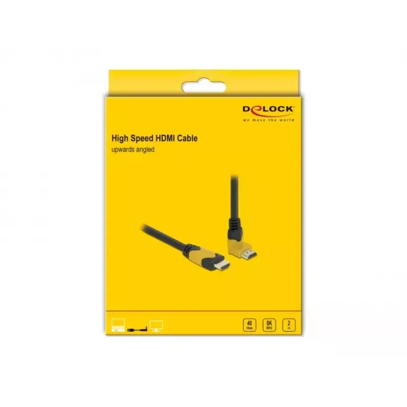 HDMI laidas DeLOCK 86989 2m HDMI Type A Standard Juoda Geltona