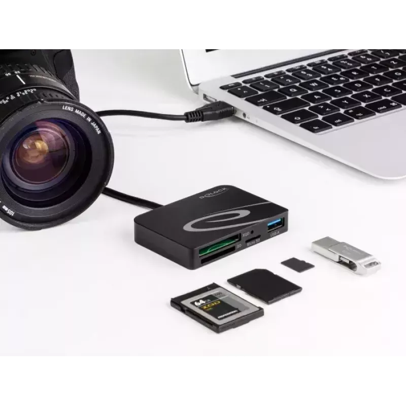 Kortelių skaitytuvas DeLOCK 91756 Juodas MicroSD SD MMC USB 5 Mbit/s