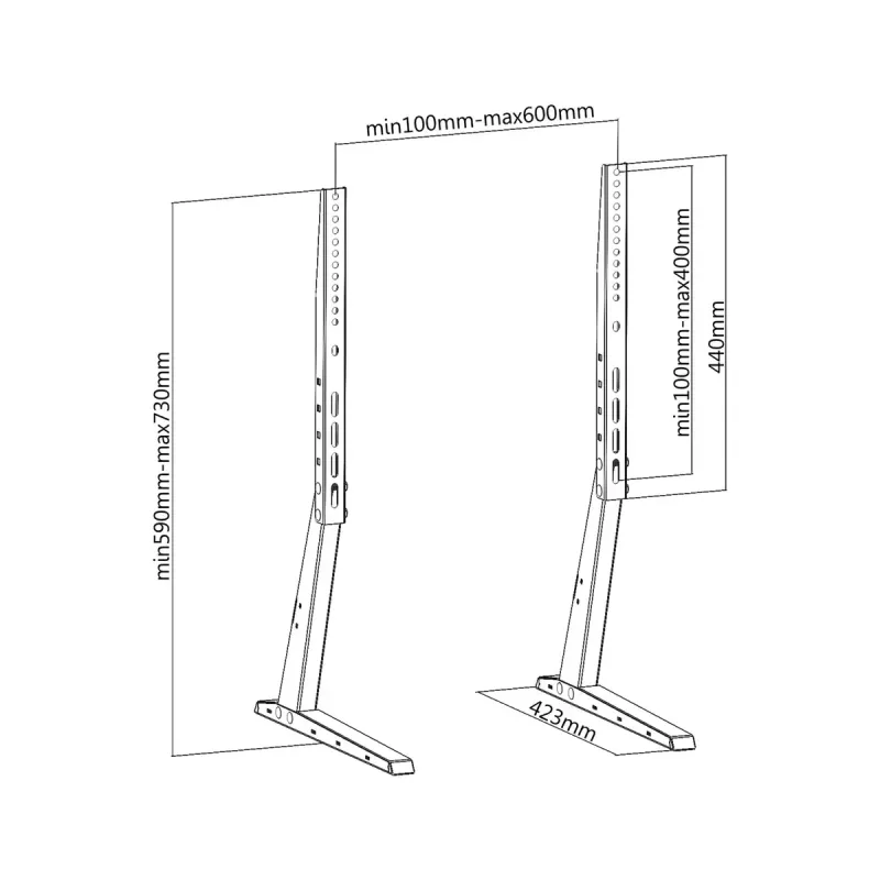 Monitoriaus laikiklis PureLink PM-TVS-02 juodas 165,1 cm 35 kg