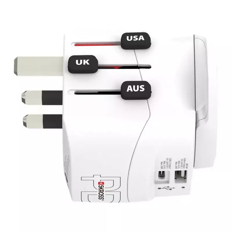 Maitinimo kištuko adapteris Skross 61663 universalus baltas 100–250 V 2,4 A USB