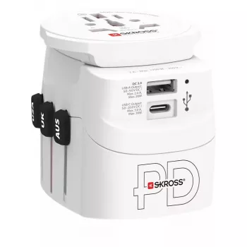 Maitinimo kištuko adapteris Skross 61663 universalus baltas 100–250 V 2,4 A USB