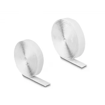 DeLOCK lipni juosta su kabliukais ir kilpelėmis, lipni, ilgis 5 m x plotis 20 mm, balta