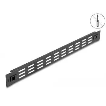 Vedinama tuščia panelė DeLOCK 19 col. 66985 juoda metalinė 1U