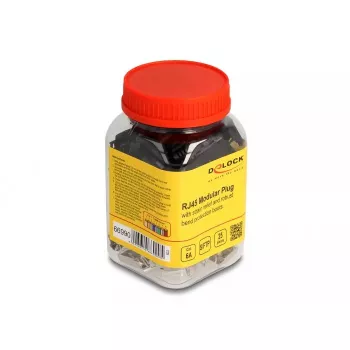 DeLOCK RJ45 modulinis kištukas Cat.6A 25 vnt. rinkinys su įtempimo sumažinimu, patikima lenkimo apsauga