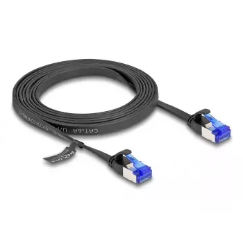 Tinklo laidas DeLOCK RJ45 plokščias komutacinis kabelis kištukas–kištukas Cat.6A 2 m juodas